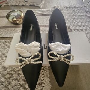 Abound Black Flats with Embellished Bow
